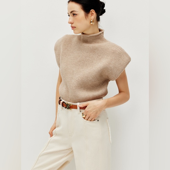 Commense Ribbed Cap Sleeve Warm Sweater - Picture 5 of 8